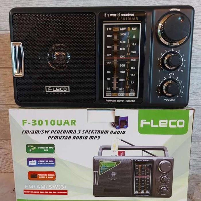 Radio Chas Cas Portable Fleco 3010Uar 3010 Usb Bluetooth Fm Am Sw Model Jadul Kuno