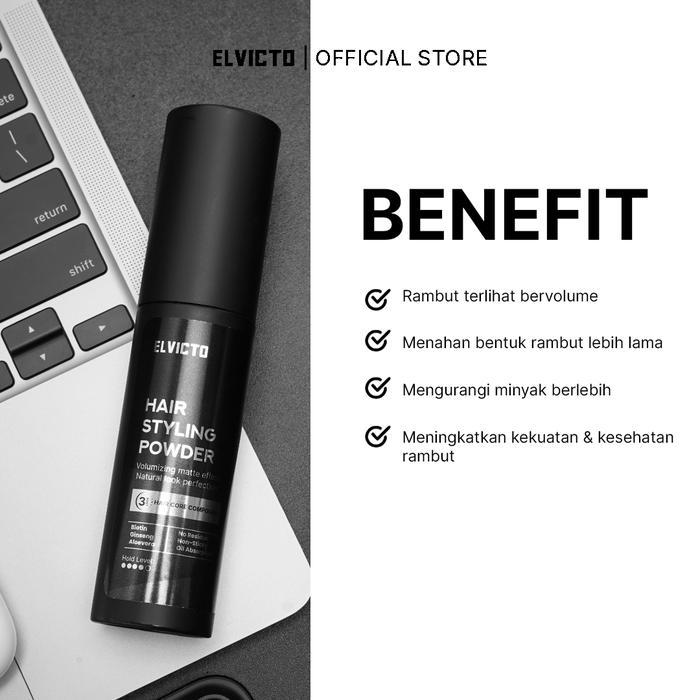 38hs- Elvicto Hair Styling Powder 10Gr Hair Powder Pria Powder Rambut Pria Bubuk Rambut Pria