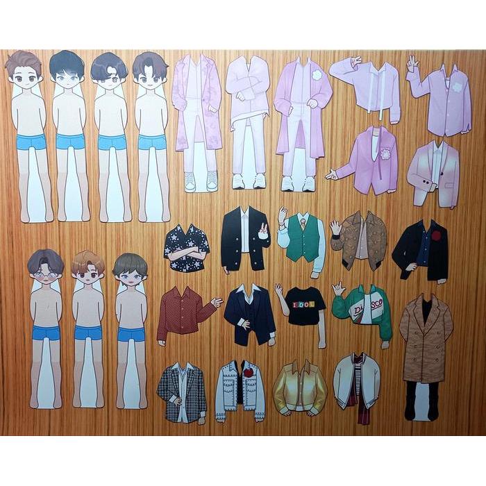 BONGKAR PASANG BAJU KERTAS MAGNET DRESS UP DOLL BP BPAN BTS LIMITED ED KODE 120