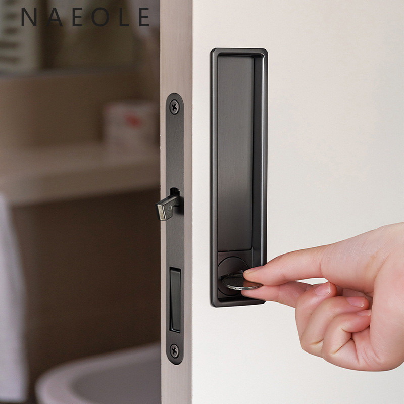 Rectangular Pocket Door Lock Household Sliding Room Bedroom Sliding Hook Lock Sliding Door Ghost