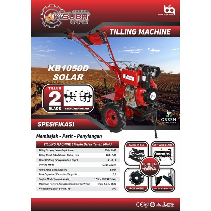 Mesin Traktor Mini Cultivator KB1050D KISUBA DIESEL SOLAR / Mesin Bajak Sawah Basah Kering - Tiller 