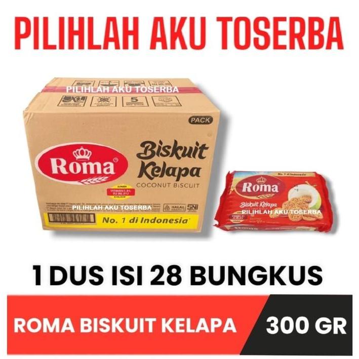 Biskuit Roma Kelapa 300 gram - 1 kardus isi 28 pax