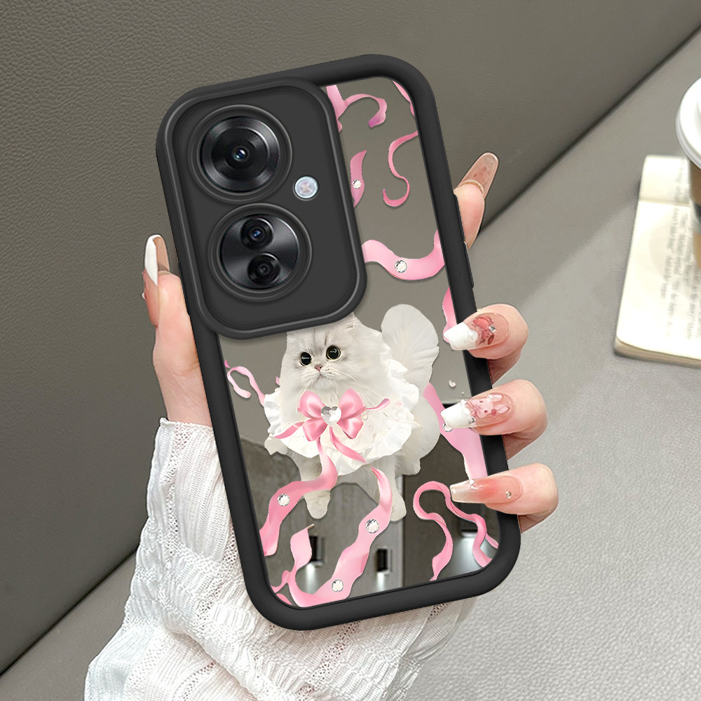 Casing Hp Untuk OPPO Reno 11F 5G Cermin Softcase Case Phone Kesing Mode Kucing 8507 JZ