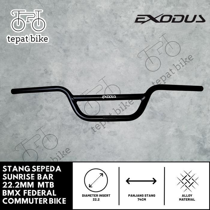 STANG SEPEDA SUNRISE BAR EXODUS 22.2 FEDERAL COMMUTER BIKE BMX/ SUN RISE BAR 22.2 HITAM ALLOY