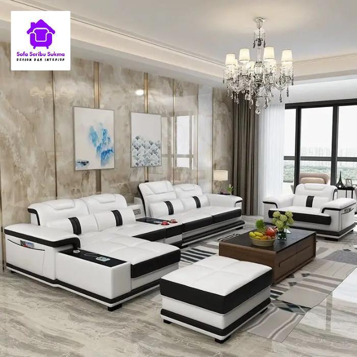 Sofa Kulit Oscar - Set Sofa Leter L