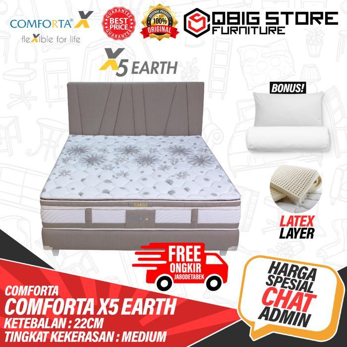 Springbed Comforta X X5 Earth Medium Full Set Spring Bed Kasur Matras