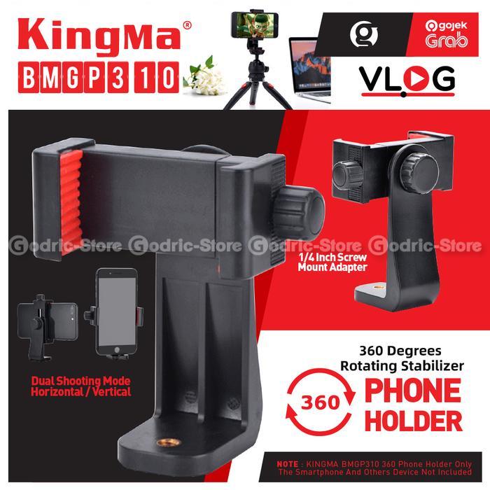 KINGMA BMGP310 Holder U Mount Smartphone Vertical 360 Portrait Vlog HP