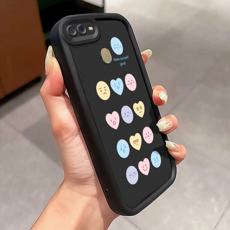 Casing Hp OPPO A7 OPPO A5s OPPO A12 OPPO A12S A11k Case Casing Tas Emoji Warna pola Kasus HP Tangga 
