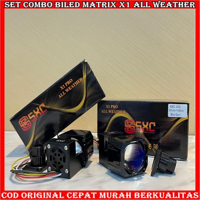 Limited Original Paket Combo Hemat Biled Matrix X1 All Weather 1,5 Inchi 45 Watt Projie Mini Mobil