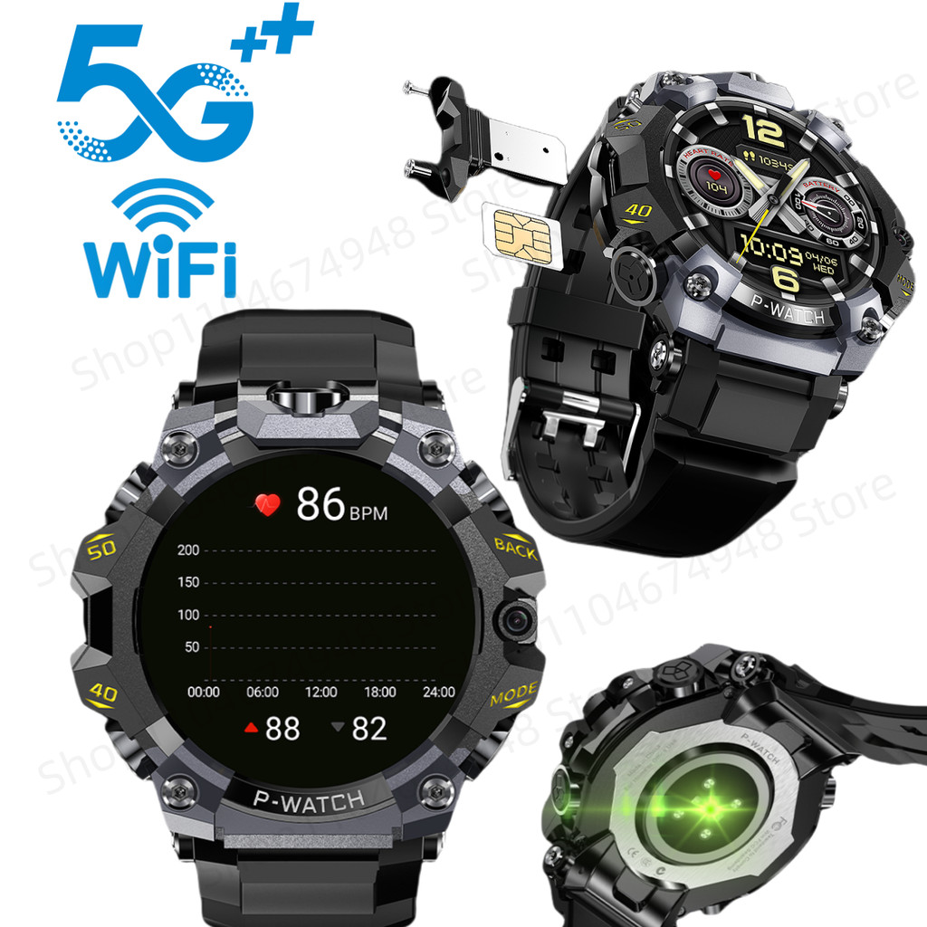 4G Smartwatch Android 10.0 Smart Watch Men With Ip68 Waterproof 800W Hd Dual Camera Amoled Gps Wifi