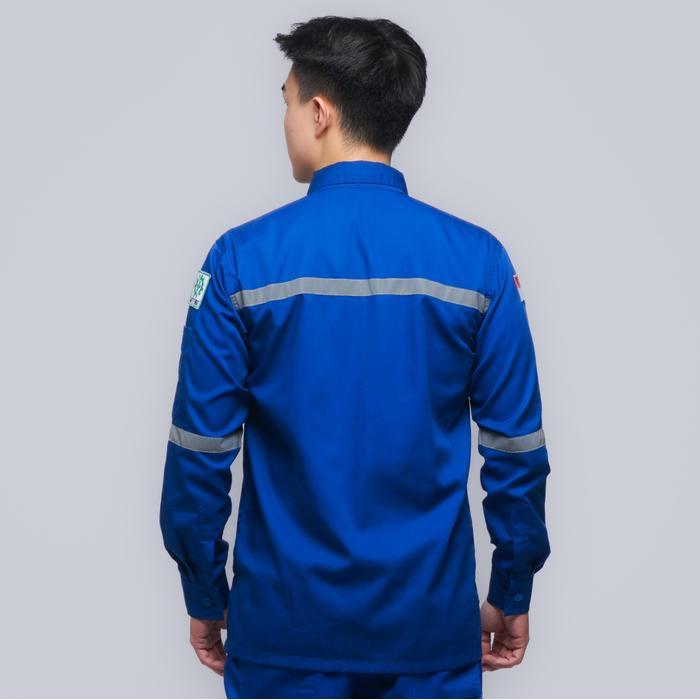 Baju Safety Wearpack Lengan Panjang Seragam Proyek K3 Hse Irigasi Bumn