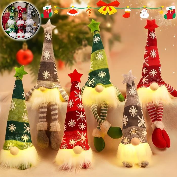 Boneka Natal / Boneka Natal Tanpa Wajah Elf Gnome Dengan Lampu Berkilau / Dekorasi Natal / Dekorasi