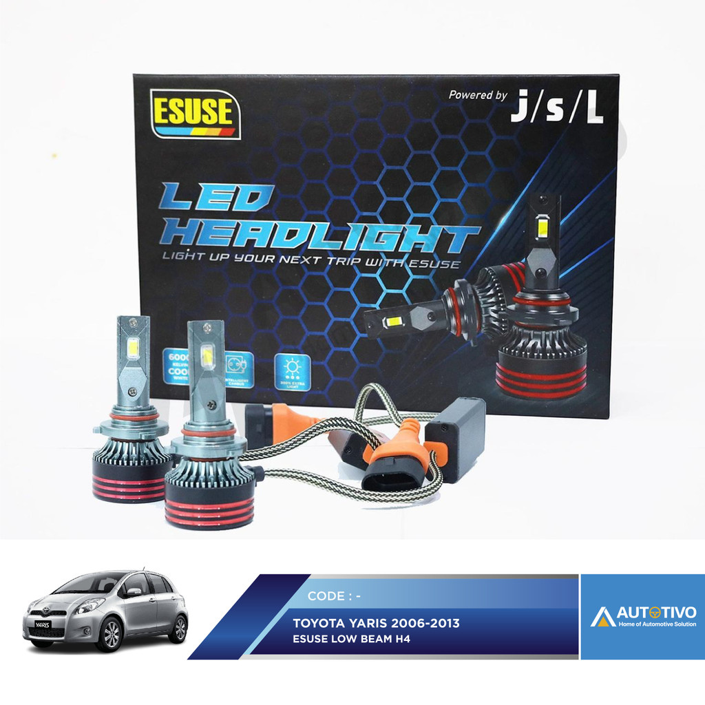 Esuse LED Super Bright Bohlam Lampu Mobil Yaris 2006-2013 H4 H11 55Watt