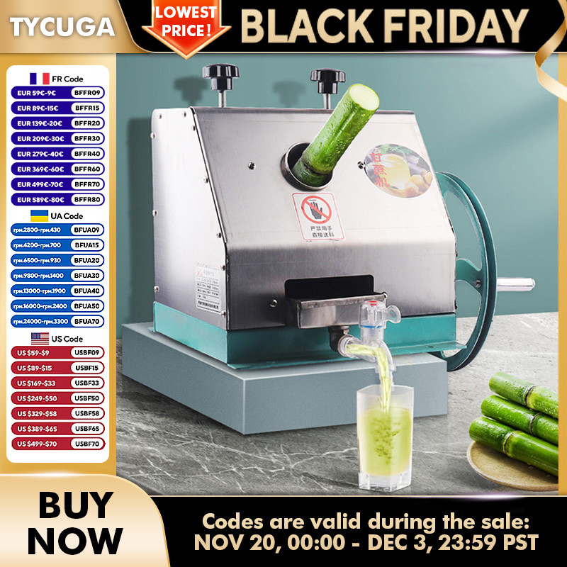 Manual Sugar Cane Juicer Machine Commercial Stainless Steel Hand Cranked Fruit Juicer Outdoor Large