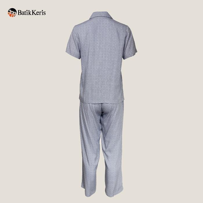 Batik Keris Baby Doll Lengan Pendek Celana Panjang Motif Silang Kawung