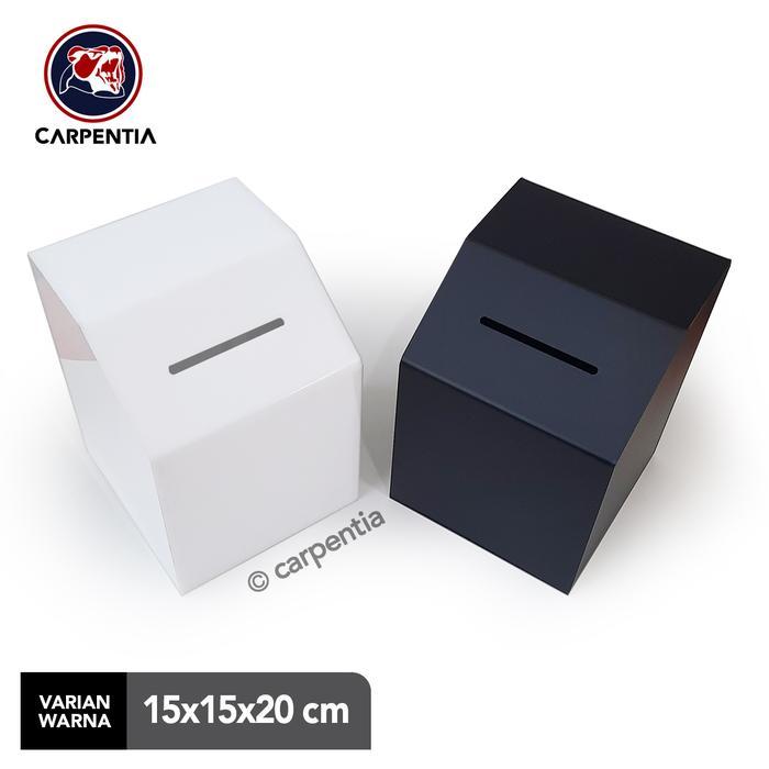 4abs- Kotak Amal / Kotak Saran Akrilik - 15X15X20 Cm / Polos / Tipe B Miring