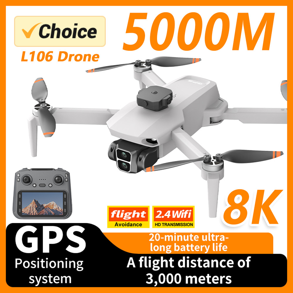 Kbdfa Mini L106 Max Drone Gps Profesional 8K Hd Camera Obstacle Avoidance Follow Me Brushless
