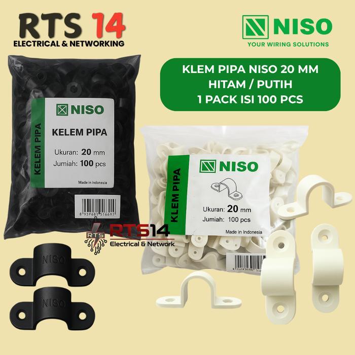 tukangbanget- Klem Pipa Listrik 20Mm Niso ( 100 Pc ) / Clamp Pipa Conduit 20 Mm Niso