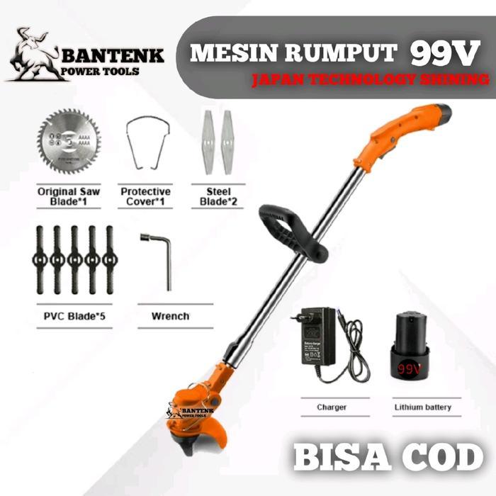 FARM- Mesin Potong Rumput Shining Baterai Lengkap Mesin Pangkas Rumput Shining 99V