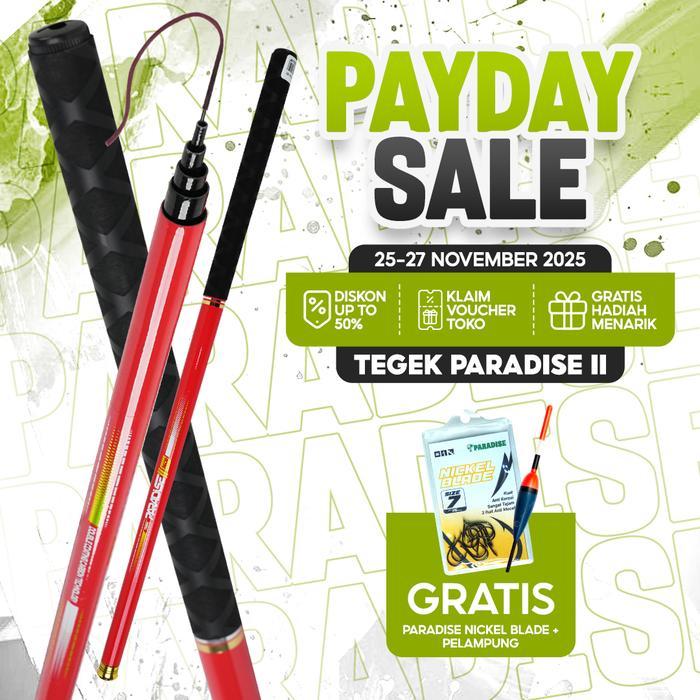 New Tegek Pancing Joran Paradise II 2 Fiber Coating Carbon Ukuran 240 270 300 360 450 540 630 CM