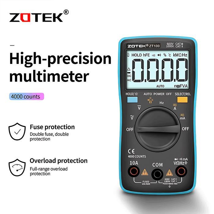 Avometer Digital Zotek Zt100 / Multitester Digital Zotek Zt 100
