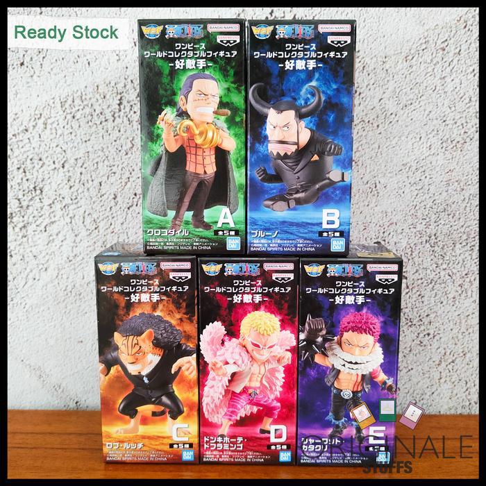 WCF ONE PIECE WORTHY RIVAL FIGURE JAPVER ORIGINAL (DOFLAMINGO KATAKURI ROB LUCCI CROCODILE BLUENO)