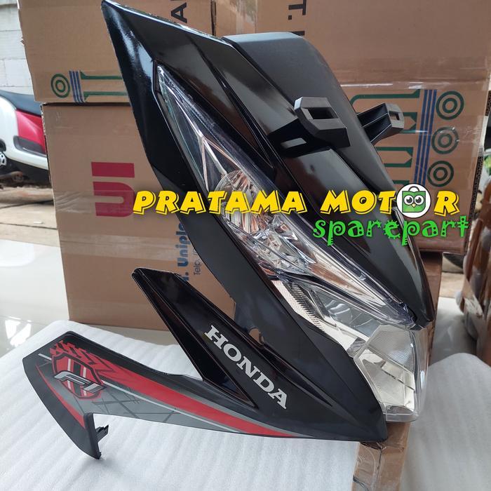 Full Settameng Body Depan Beat Fi Esp Hitam Plus Stiker Striping