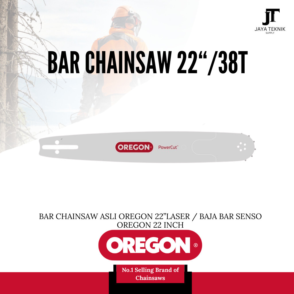 Bar Chainsaw ASLI OREGON 22”Laser / Baja Bar Senso Oregon 22 Inch