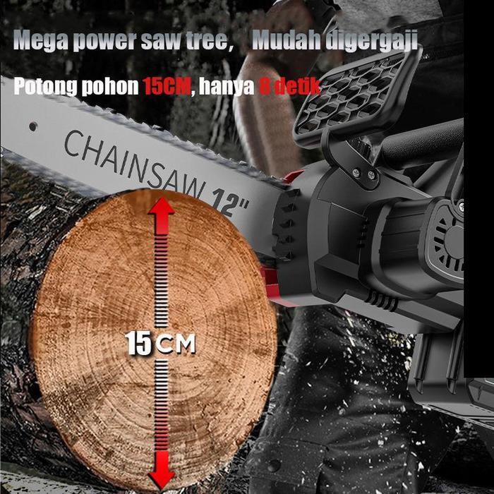 CHAINSAW GERGAJI LISTRIK CORDLESS RANTAI ELEKTRIK MINI 9900VF 6/12 INCH GERINDA TANGAN PORTABLE