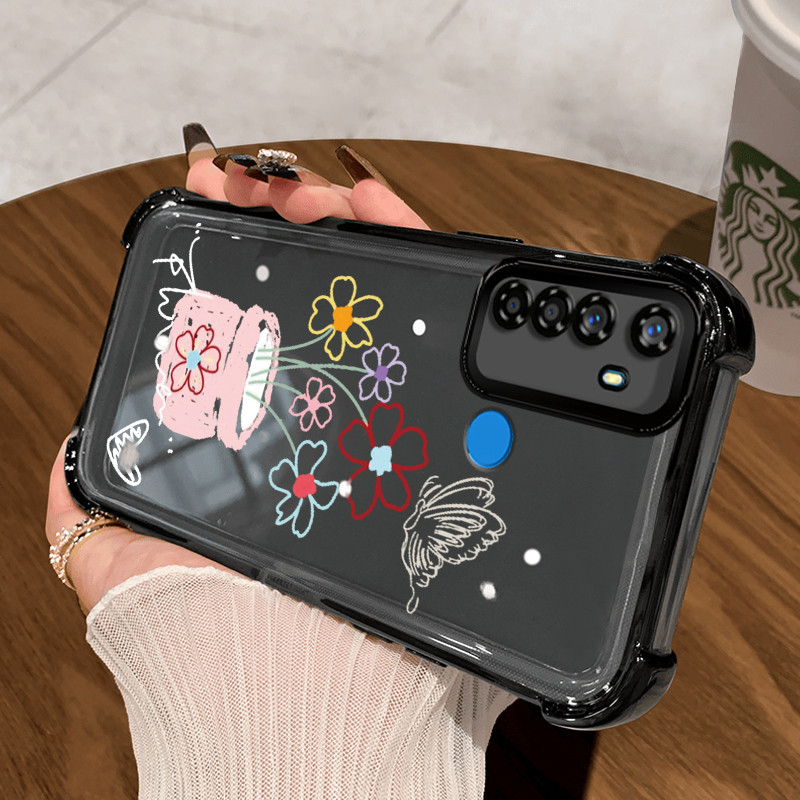 Casing Hp untuk Realme 5 5i 5s 6i C3 C3i Narzo 10 Narzo 10a Narzo 20a Case Casing Pot Bunga Graffiti