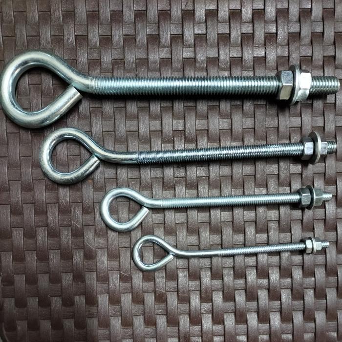 News Gantungan/roofing hook bolt 8mm/hook bolt 8mm + mur + ring