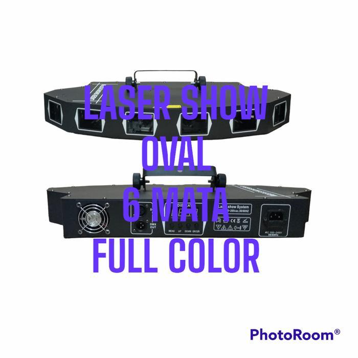 Lampu Laser Show Panggung Oval 6 mata Full Color