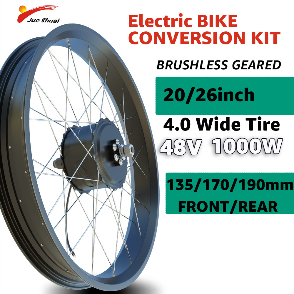 20" 26" Fat Bike Rear Front Wheel Electric Snow Bike Fat Bike Rear Motor Wheel E Bike Conversion