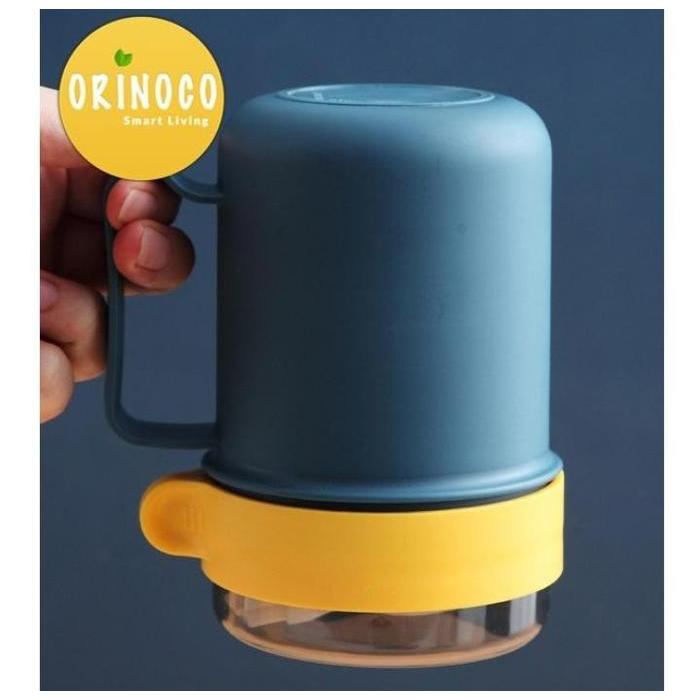 pkfxi- Lunchbox Plastik Or-0238 Mug Gelas Anti Tumpah Free Sendok Anti Tumpah