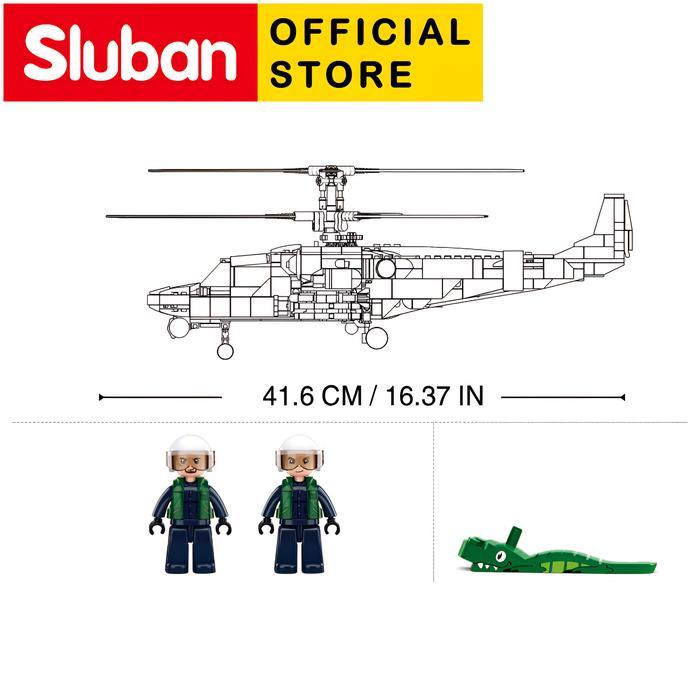 Mainan Brick Sluban Helikopter Tentara Army Ka-52S M38 B1138