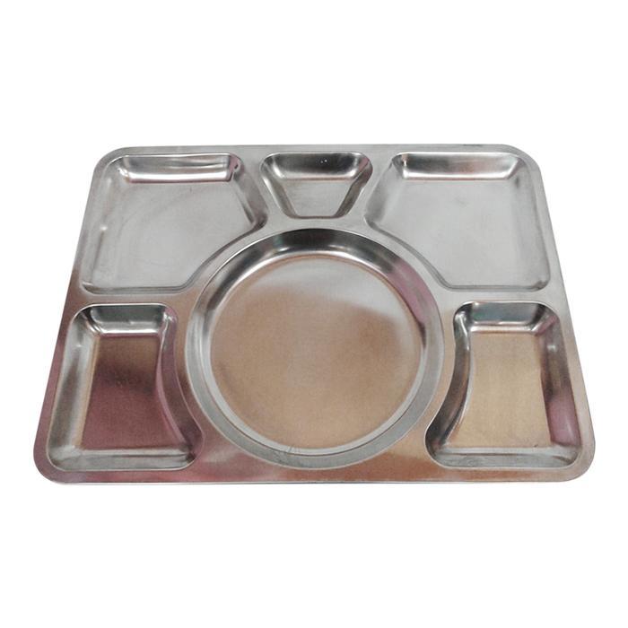 PIRING MAKAN SERBAGUNA SEKAT KOTAK STAINLESS TEBAL BASKOM SLVSHOPEE