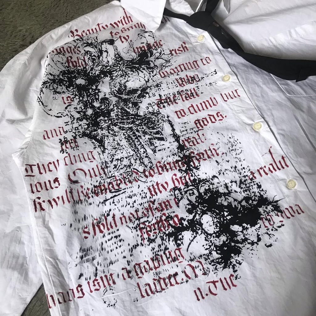 Y2K Gothic Fashion Long Sleeves Shirt Affliction Harajuku V-neck Shirt Men Women Skull Scripture