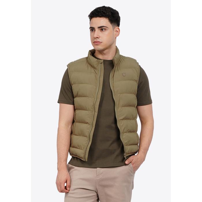 WOOD Slim Fit Ripstop Quilted Vest 2-VSIOTD225H022 Khaki