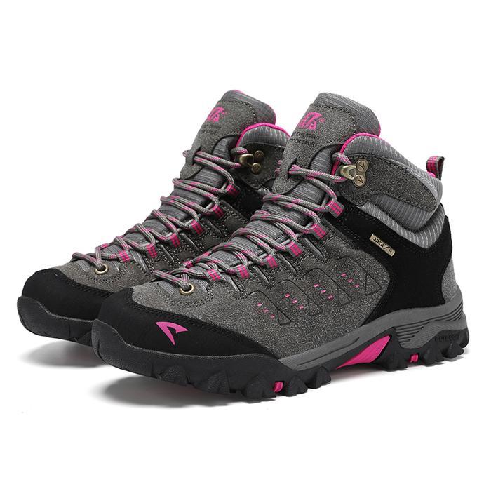 SNTA Sepatu Gunung Hiking Wanita SNTA 616 Boot Outdoor Adventure Grey Fuschia TPR Outsole PU Leather