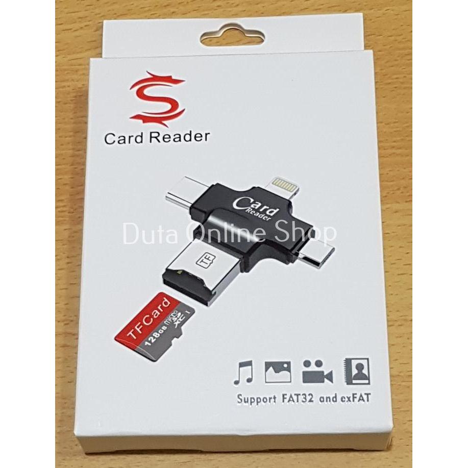 CARD READER USB / OTG 4 IN 1 SUPPORT TYPE C / MICRO USB / IPHONE