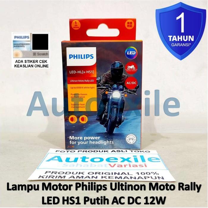 Philips Ultinon Moto Rally LED HL HS1 AC DC 6500K Putih Lampu Motor Vixion Byson Pulsar KLX Verza