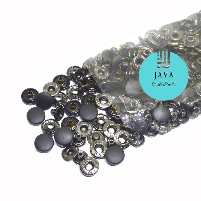 News KANCING JAKET JEPRET UKURAN 15 MM PER 12 SET WARNA HITAM 7060 HITAM