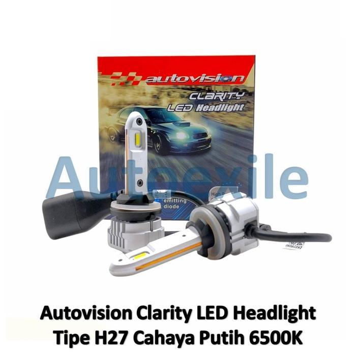 ASLI Autovision Clarity LED H27 H27W/1 H27W/2 Putih 6500K Lampu Mobil Santa Fe Carens Carnival