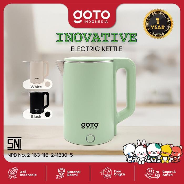 Goto Sola Electric Kettle Teko Listrik Pemanas Air Stainless Steel