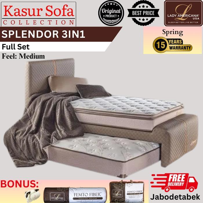 Full Set Lady Americana Splendor 3In1 Kids Kasur/Matrass/Mattress/Springbed Anak Susun/Tingkat 3 In