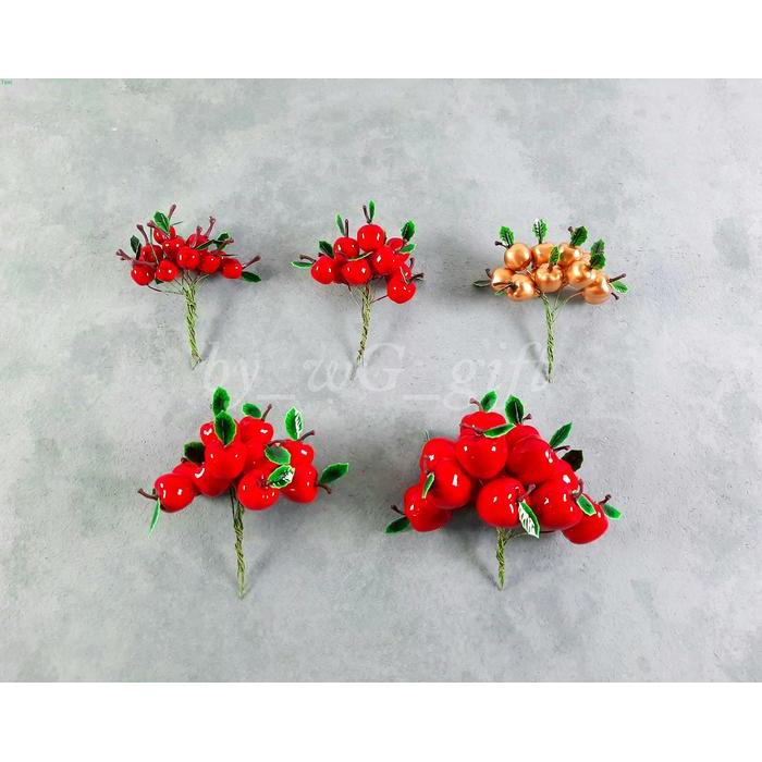 Hiasan Natal: Buah Apel Daun Hijau; per 1 buah