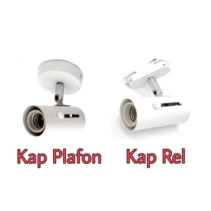 BERKUALITAS Lampu Sorot E27 Spotlight Fitting Lampu Sorot Spot Track Rell Plafon E27 Spotlight Spot