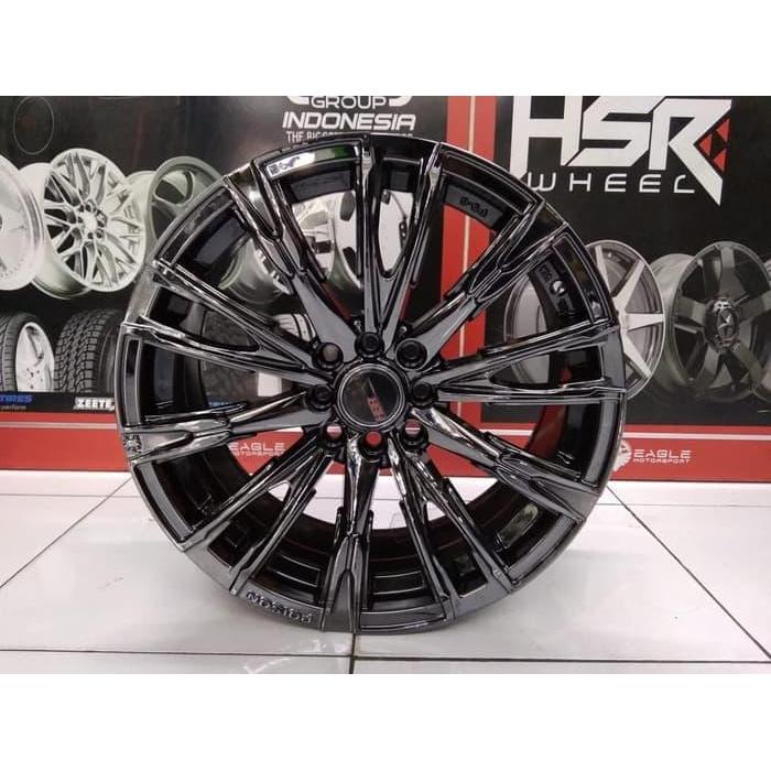 Velg Racing Mobil Ring 17 HSR SENORITA Lobang Baut 4 ET45 Black Chrome