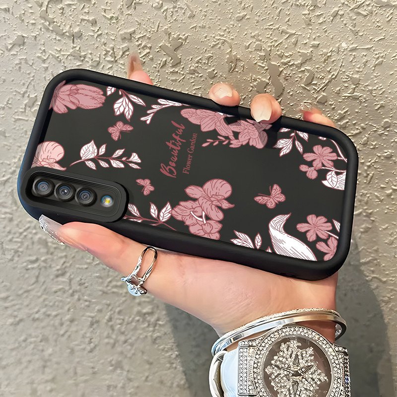 Casing Hp Samsung Galaxy A7 2018 Case Casing Bunga pola Kasus HP Tangga Langit Mewah Silikon Softcas