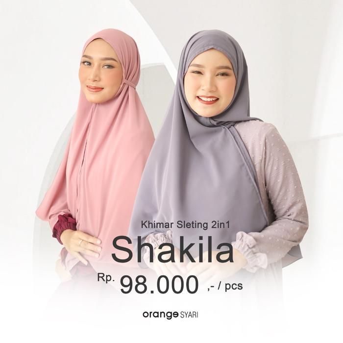 [Voucher] Khimar Zipper Sleting 2in1 Jumbo Syari 2 Layer Cerruty Baby Doll Premium Shakila Hijab
